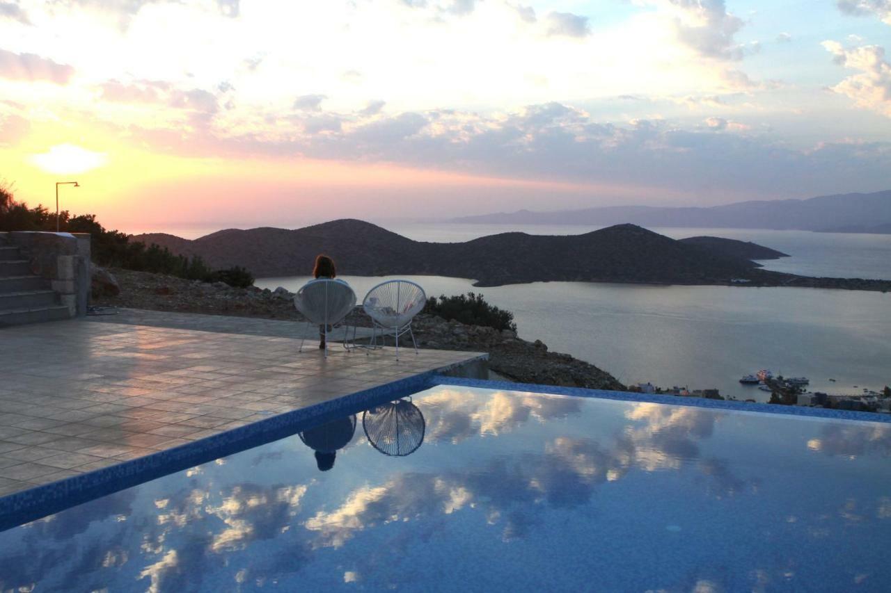 Villa Estee, Luxury Villa With Private Infinity Pool And Jacuzzi Elounda Exterior foto